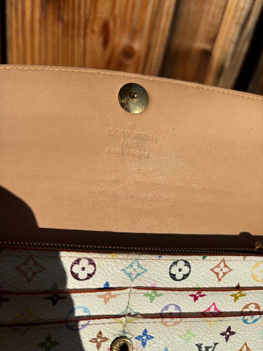 Louis Vuitton White Monogram Multicolor Sarah Wallet - Picture 4 of 10